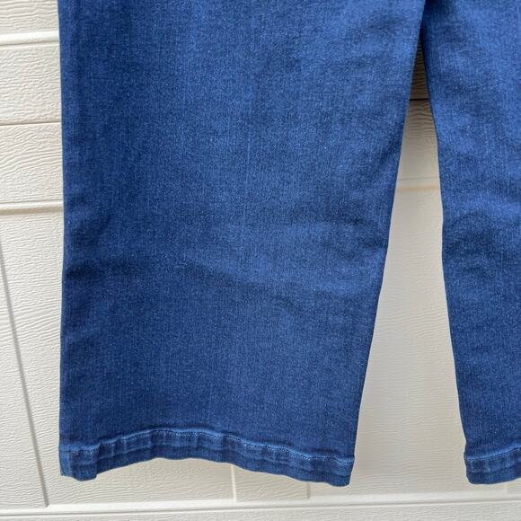 NYDJ Dark Wash Blue Wide Leg Ankle Jeans Lift Tuck Size 16 EUC - Picture 6 of 10